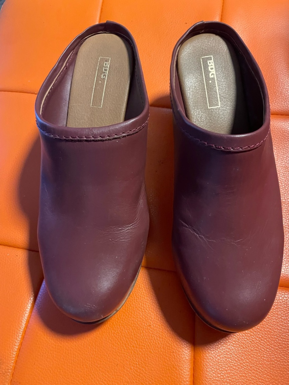 BDG Women's Slip-On Mule in Plum Burgundy